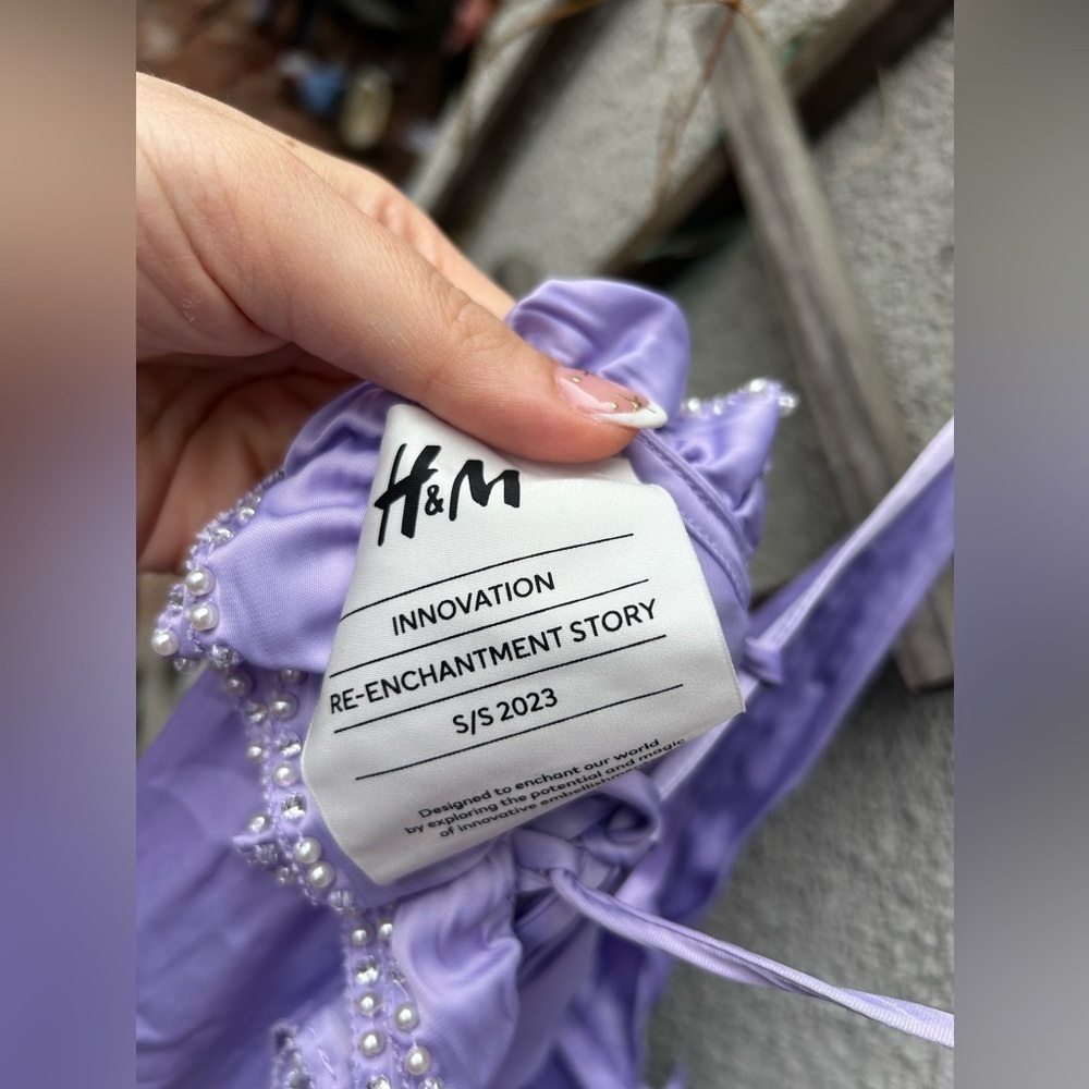H&M FRILL-TRIMMED SLIP DRESS in Light Purple - Picture 15 of 16